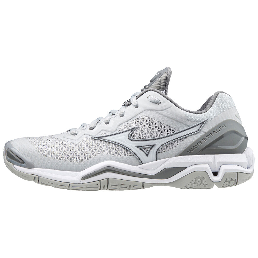 Tenis Handebol Mizuno Wave Stealth V - Mulher - Branco/Cinzentas - XWMKF5917